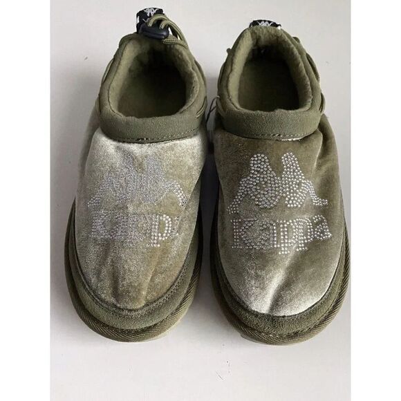 KAPPA Authentic MULE 4 Slip On Sandals Olive Green Women’s Sz 6 Velvet NEW - Picture 3 of 9